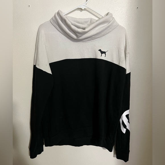 VICTORIA'S SECRET PINK Classic Colorblock Cowl Neck Sweatshirt Women's Size‎ M - Picture 1 of 5